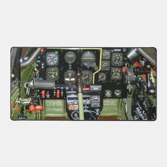 ALFROMBRILLAS DE ESCRITORIO COCKPIT P-51, AEROPUERTOS DE TUSKEGEE (TALLAS ROJA (Anverso)