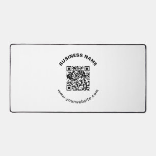 Alfrombrillas De Escritorio Código QR con nombre de empresa texto circular en