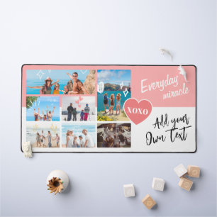 Alfrombrillas De Escritorio Colaje de fotos personalizadas con texto simple en