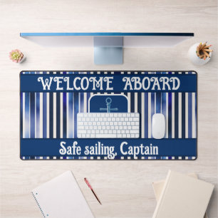 Alfrombrillas De Escritorio Colección de franjas de barco azul de la marina po