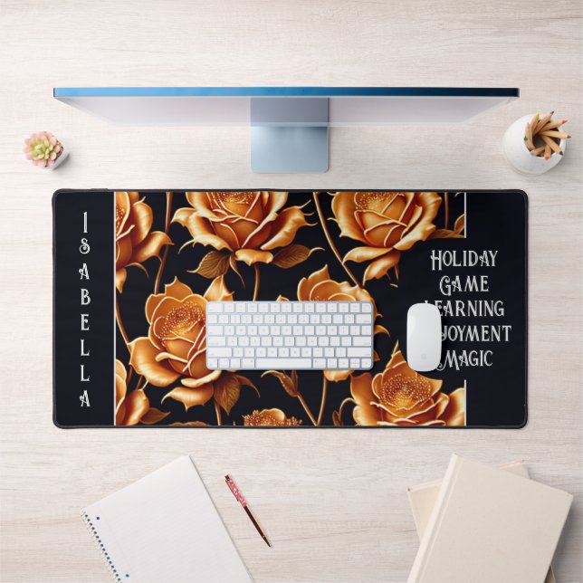 Alfrombrillas De Escritorio Colección de Rosas Boho Gold de lujo de moda (Oficina 1)