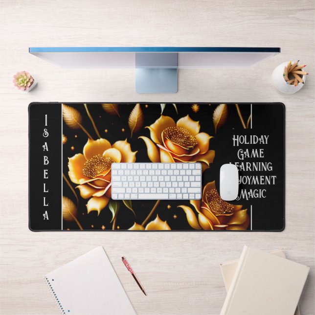 Alfrombrillas De Escritorio Colección de Rosas Boho Gold de lujo moderna (Oficina 1)
