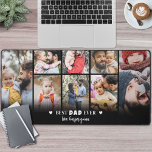 Alfrombrillas De Escritorio Collage de fotos de papá personalizado<br><div class="desc">Mochila personalizada de 8 Collages de fotos para el mejor papá de la historia. Esta alfombra de personalizado está diseñada para darle un toque personal y práctico a cualquier espacio de trabajo. Un simple acento cardíaco se sienta en la parte superior, con un espacio debajo para mostrar los nombres de...</div>