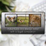 Alfrombrillas De Escritorio Collage de fotos moderno de 3<br><div class="desc">Presentamos nuestro "Modern 3 Collage de fotos Desk Mat", una elegante y personalizada incorporación a cualquier espacio de trabajo. Esta alfombra para el escritorio presenta un diseño limpio y minimalista, con un collage de tres fotos en el que se muestran adorables perros por defecto. En la parte inferior, la frase...</div>