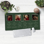 Alfrombrillas De Escritorio collage de fotos moderno verde del bosque natural<br><div class="desc">Calendario 2025 Año completo Minimalista Clásico Escritorio Verde Mat Mouse Pad con tu nombre y 4 de tus fotos favoritas! 🌟 Esta es para 2025 🌟 Esta versión está en moda Forest Green, pero los colores pueden ser fácilmente personalizables! Póngase en contacto con nosotros en cedarandstring@gmail.com si necesita ayuda con...</div>