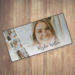 Alfrombrillas De Escritorio Collage de fotos personalizado<br><div class="desc">La personalización es el siguiente paso en el diseño de interiores, y el tapete de oficina de collage de fotos personalizado es la pieza perfecta para llevar la decoración de tu oficina al siguiente nivel. Con su nombre, foto y tres tiras de fotos, esta alfombra de escritorio es la mejor...</div>