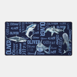 Alfrombrillas De Escritorio Collage de nombres de tiburones de chicos personal