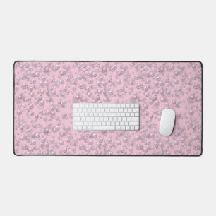 Alfrombrillas De Escritorio Colocadores de perlas rosa blanco sobre terciopelo