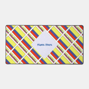 Alfrombrillas De Escritorio Colombia y Bandera Colombiana Azul Tiled Personali