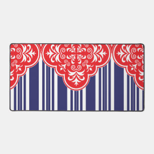 Alfrombrillas De Escritorio Color rojo, blanco, azul Patrón decorativo Mat de