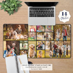 Alfrombrillas De Escritorio Color sencillo de 14 Collages de fotos Personaliza<br><div class="desc">Cree su propia alfombra de mesa de fotos en color personalizado utilizando esta plantilla de collage de fotos fácil de cargar con 14 imágenes de diferentes formas y tamaños y personalizada con un nombre, monograma o texto en su elección de estilos de fuente y color. Puede eliminar el texto de...</div>
