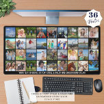 Alfrombrillas De Escritorio Color sencillo de Personalizado de 36 Collages de<br><div class="desc">Cree su propia alfombra de mesa de fotos en color personalizado utilizando esta plantilla de collage de fotos fácil de cargar con 36 imágenes cuadradas de varias formas y tamaños y personalizadas con un nombre, monograma o texto en su elección de estilos de fuente y color. Puede eliminar el texto...</div>