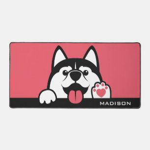 Alfrombrillas De Escritorio Color y nombre personalizados de Cute Siberian Hus