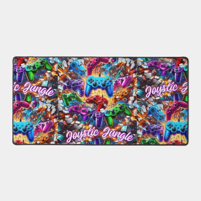 Alfrombrillas De Escritorio Colorful Neon Joysticks Pattern (Anverso)