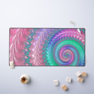 Alfrombrillas De Escritorio Colorido Trippy Funky Tonos de Joyas Espiral Fract