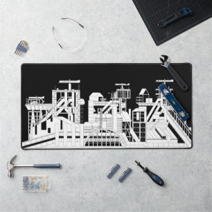 Alfrombrillas De Escritorio Combinado Metalúrgico Industrial Silueta