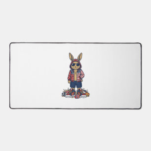 Alfrombrillas De Escritorio Conejo de Pascua Patriótico Camiseta Vintage Vecto