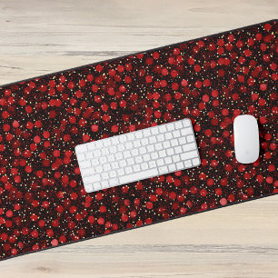 Alfrombrillas De Escritorio Confeti Rojo Elegante en Estilo Brillo Negro