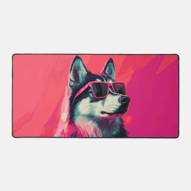 Alfrombrillas De Escritorio Cool Siberian Husky dog with sunglasses (Anverso)
