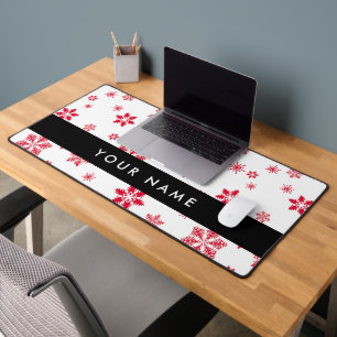 Alfrombrillas De Escritorio Copos de nieve rojos, tu nombre, personaliza