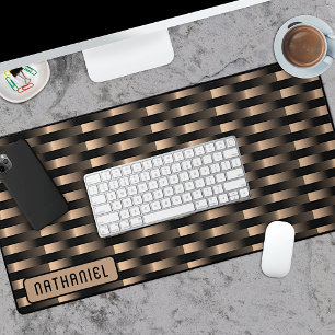 Alfrombrillas De Escritorio Copper Gold Black Industrial Stainless Steless Art