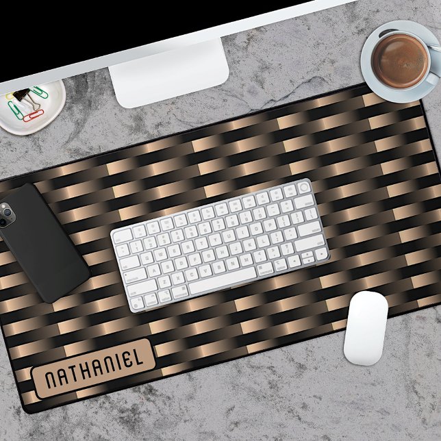 Alfrombrillas De Escritorio Copper Gold Black Industrial Stainless Steless Art (Subido por el creador)