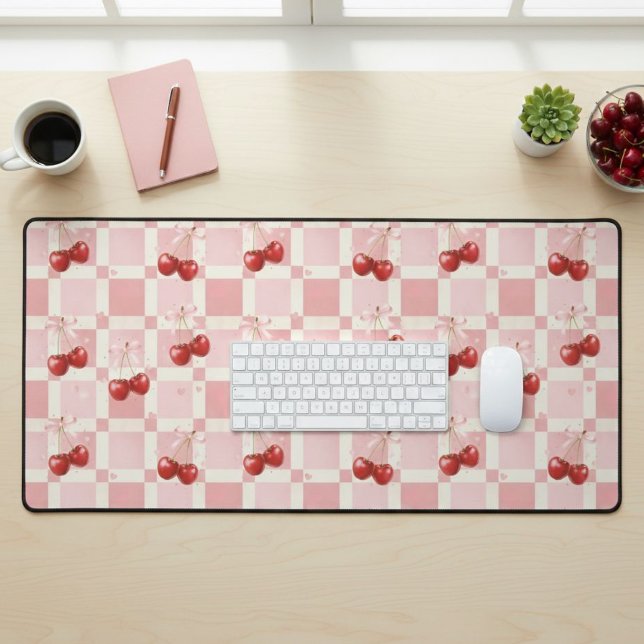 Alfrombrillas De Escritorio Coquette Aesthetic Desk Mat Cherry Red Bows Office (Subido por el creador)