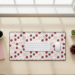 Alfrombrillas De Escritorio Coquette Aesthetic Desk Mat Cherry Red Bows Office