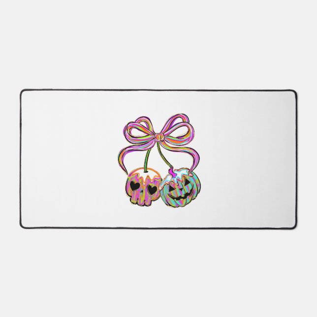 Alfrombrillas De Escritorio Coquette Pumpkin Cherries Halloween (Anverso)