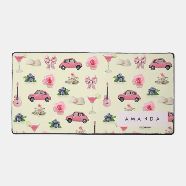 Alfrombrillas De Escritorio Coquette Vintage Personalizada Monograma (Anverso)