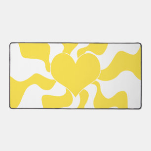 Alfrombrillas De Escritorio Corazón - Amarillo limón y blanco