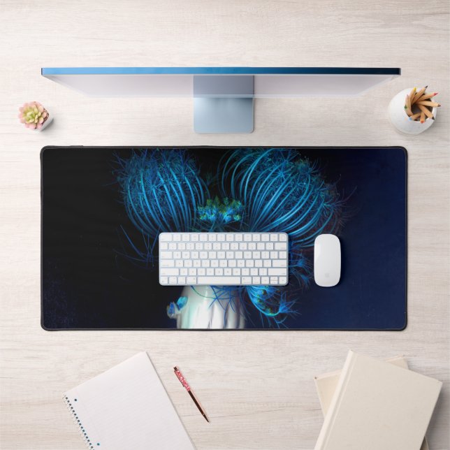 Alfrombrillas De Escritorio Corazón azul en negro (Oficina 1)