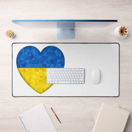 Alfrombrillas De Escritorio Corazón azul y amarillo, estilo ucraniano