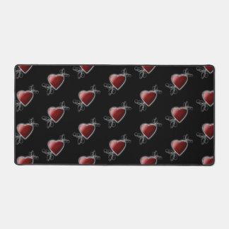Alfrombrillas De Escritorio Corazón de amor rojo brillando contra negro de med
