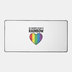 Alfrombrillas De Escritorio Corazón de Arcoíris Grabado Vintage Camiseta Color