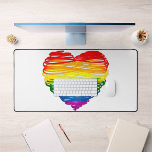 Alfrombrillas De Escritorio Corazón de colores de arcoíris de SlipperyJoe gara