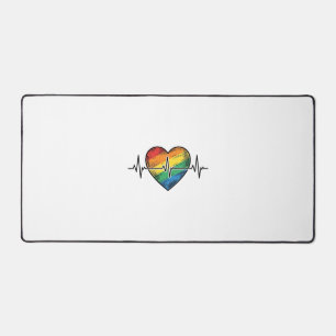 Alfrombrillas De Escritorio Corazón de latido de arcoíris diseño de grabado vi
