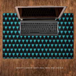 Alfrombrillas De Escritorio Corazón y flecha - Verde azulado de la marina