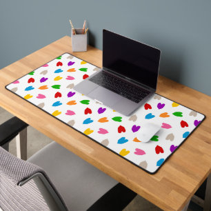 Alfrombrillas De Escritorio Corazones De Amor Coloridos Diseño De Patrón Blanc