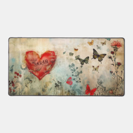 Alfrombrillas De Escritorio Corazones románticos y caprichosos y mariposa