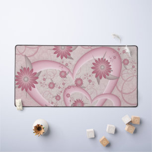 Alfrombrillas De Escritorio Corazones y flores abstractos rosados Arte fractal