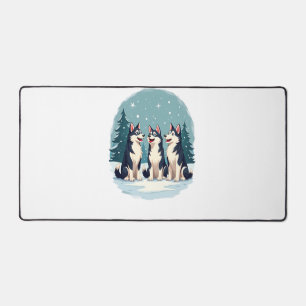 Alfrombrillas De Escritorio Coro de Navidad Husky
