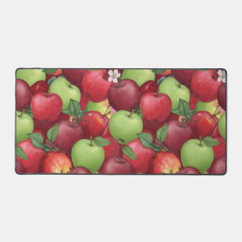 Alfrombrillas De Escritorio Cosecha de Manzanas Rojas y Verdes al Acuarela