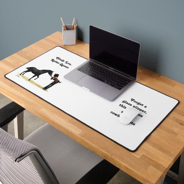 Alfrombrillas De Escritorio Cowgirl Pinup con cubrecama de caballos (Oficina 2)