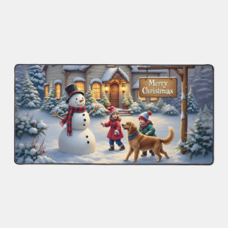 Alfrombrillas De Escritorio Cozy Christmas Snow Scene Art