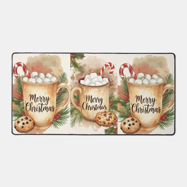Alfrombrillas De Escritorio Cozy cocoa merry christmas holly cookie festive (Anverso)