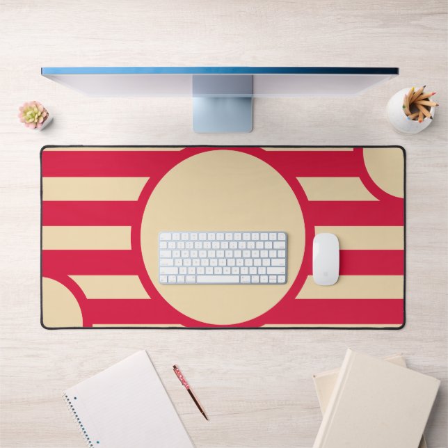 Alfrombrillas De Escritorio Crimson & Beige Sunburst Desk Mat – Customizable (Oficina 1)
