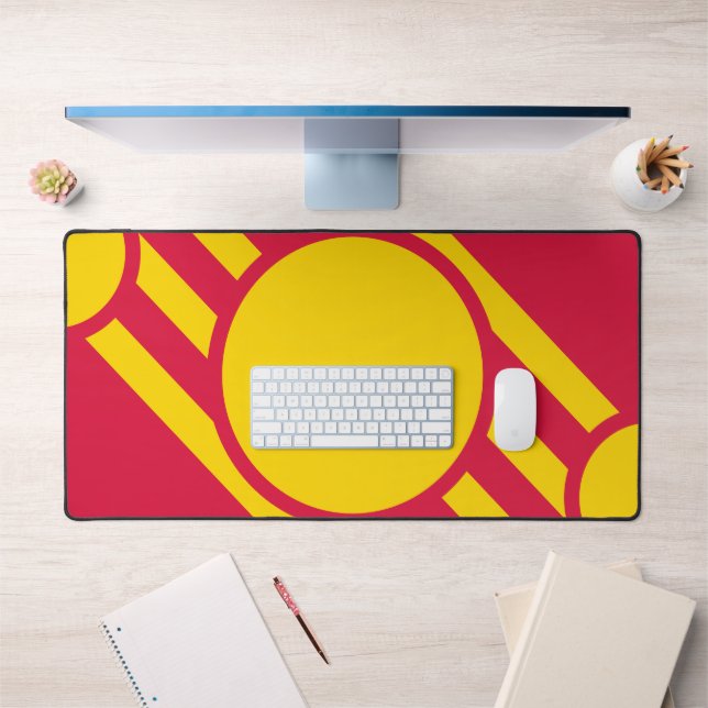 Alfrombrillas De Escritorio Crimson & Gold Diagonal Crest Mat – Customizable (Oficina 1)