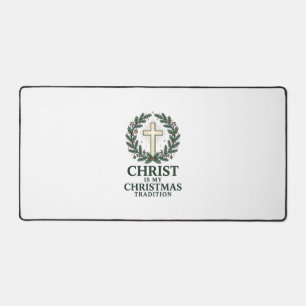 Alfrombrillas De Escritorio Cristo es mi tradición de Navidad Diseño de cruz v