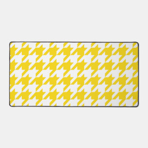 Alfrombrillas De Escritorio Cuadro Escocés Amarillo y Blanco Houndstooth